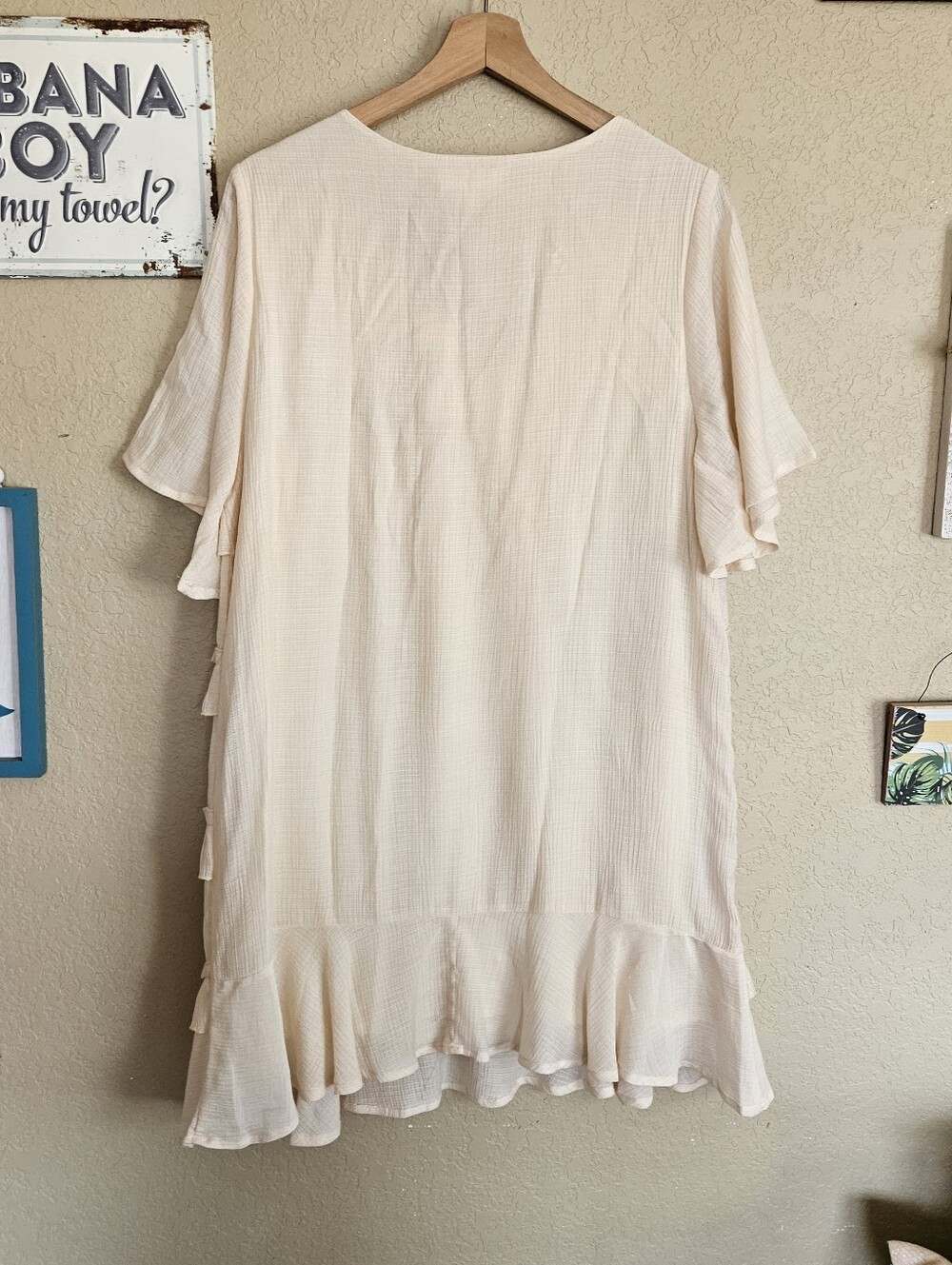 Jade By Jane Entro Tiered Ruffle Mini Dress Boho Coastal Whimsical - Picture 6 of 8